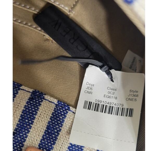 J. Crew Purse Envelope Clutch Crossbody Striped Bag Nautical Beach Chic Classic - Picture 7 of 8